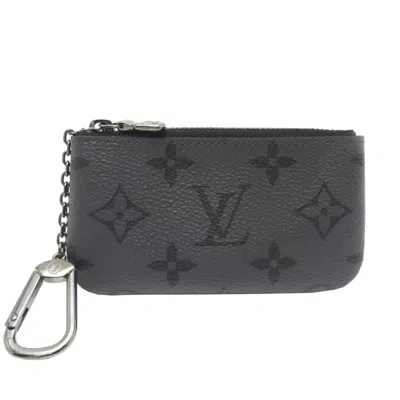 Pre-owned Louis Vuitton Black Gray Monogram Eclipse Coin Purse/coin Case () In Multi