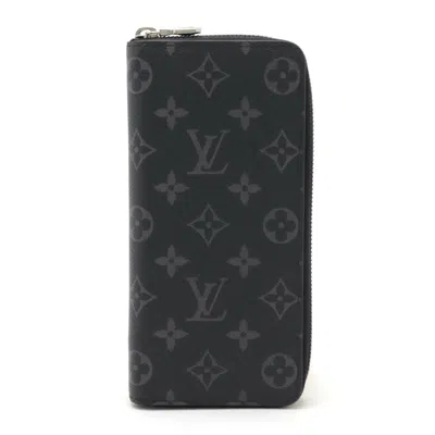 Pre-owned Louis Vuitton Black Gray Monogram Eclipse Monogram Eclipse Wallet (bi-fold) ()