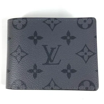 Pre-owned Louis Vuitton Black Gray Monogram Eclipse Monogram Eclipse Wallet (bi-fold) () In Multi