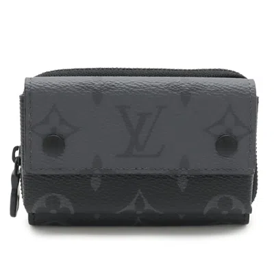 Pre-owned Louis Vuitton Black Gray Monogram Eclipse Monogram Monogram Eclipse Coin Purse/coin Case ()