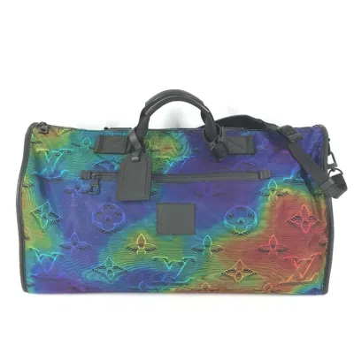 Pre-owned Louis Vuitton Black Gray Multi-color Leather Nylon Boston Bag Shoulder Bag ()