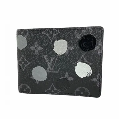 Pre-owned Louis Vuitton Black Gray Silver White Long Wallet (bi-fold) ()