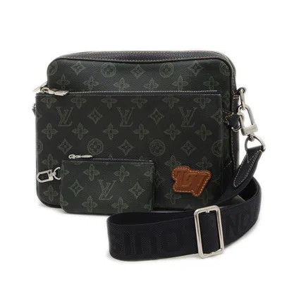 Pre-owned Louis Vuitton Black Green Canvas Messenger Bag () In Multi