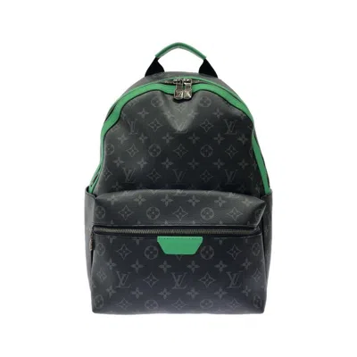 Pre-owned Louis Vuitton Black Green Coated Canvas Backpack () In Multi