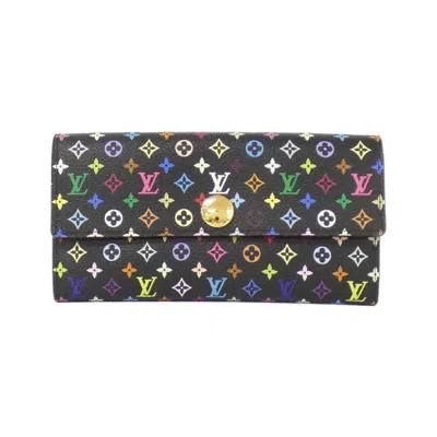 Pre-owned Louis Vuitton Black Grenade Coated Canvas Long Wallet (bi-fold) ()