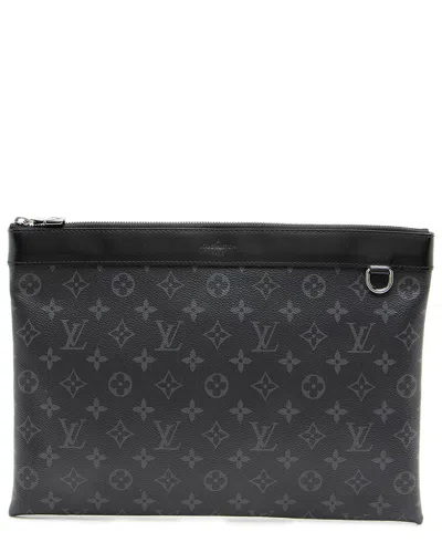 Pre-owned Louis Vuitton Black, Grey Coated Canvas & Leather Discovery Gm Pochette  (authentic Pre-loved)