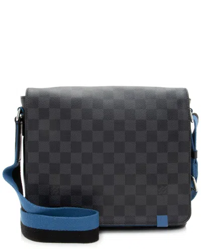 Pre-owned Louis Vuitton Black, Grey Coated Canvas, Leather & Nylon District Pm Nm (authentic Pre-loved)
