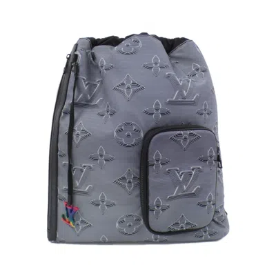 Pre-owned Louis Vuitton Black Gris Canvas Backpack ()