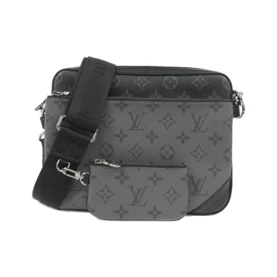Pre-owned Louis Vuitton Black Gris Canvas Messenger Bag Shoulder Bag ()