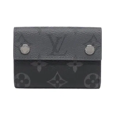 Pre-owned Louis Vuitton Black Gris Monogram Eclipse Monogram Eclipse Wallet (tri-fold) ()
