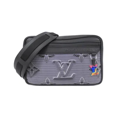 Pre-owned Louis Vuitton Black Gris Nylon Shoulder Bag () In Multi