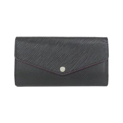 Pre-owned Louis Vuitton Black Hot Pink Leather Long Wallet (bi-fold) ()