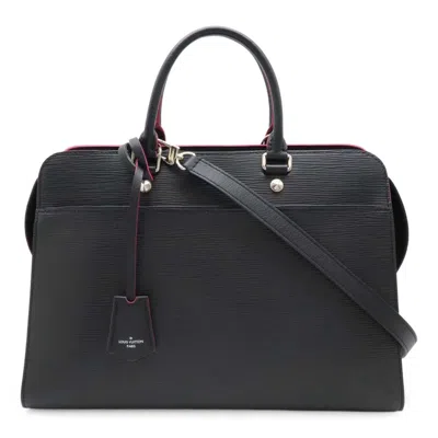 Pre-owned Louis Vuitton Black Hot Pink Noir Epi Leather Handbag Shoulder Bag Tote Bag ()