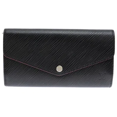 Pre-owned Louis Vuitton Black Hot Pink Noir Pink Epi Leather Long Wallet (bi-fold) ()