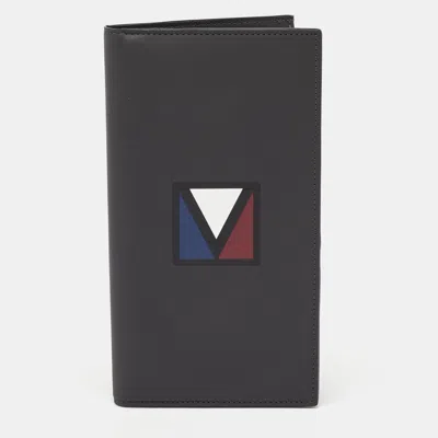 Pre-owned Louis Vuitton Black Leather America's Cup E-zip Long Wallet