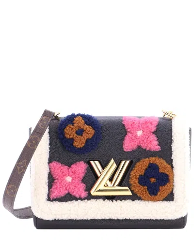 Louis Vuitton Black Leather & Monogram Teddy Shearling Twist Mm (authentic  Pre-loved)