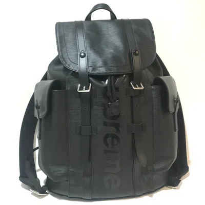 Pre-owned Louis Vuitton Black Leather Backpack ()