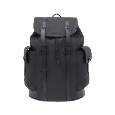 Pre-owned Louis Vuitton Black Leather Backpack ()