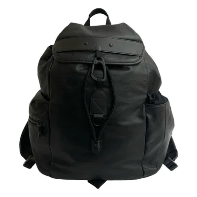 Pre-owned Louis Vuitton Black Leather Backpack ()