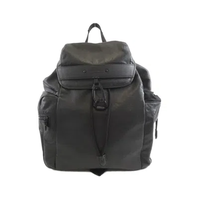 Pre-owned Louis Vuitton Black Leather Backpack ()