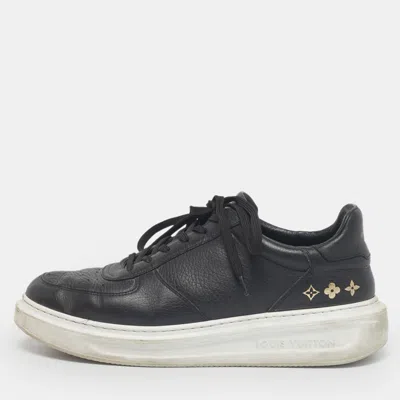 Pre-owned Louis Vuitton Black Leather Beverly Hills Low Top Sneakers Size 41
