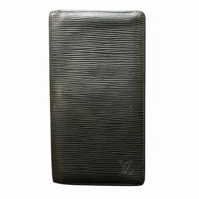 Pre-owned Louis Vuitton Black Leather Bill Wallet (bi-fold) ()