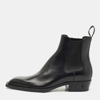 Pre-owned Louis Vuitton Black Leather Chelsea Ankle Boots Size 41