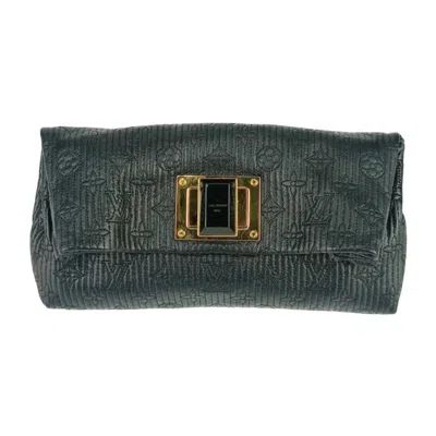 Pre-owned Louis Vuitton Black Leather Clutch Bag Handbag Pochette ()