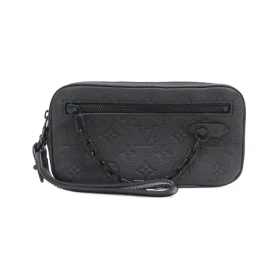 Pre-owned Louis Vuitton Black Leather Clutch Bag Pochette ()