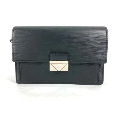 Pre-owned Louis Vuitton Black Leather Clutch Bag ()