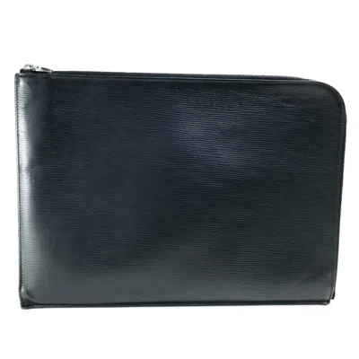 Pre-owned Louis Vuitton Black Leather Clutch Bag ()