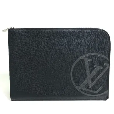Pre-owned Louis Vuitton Black Leather Clutch Bag ()
