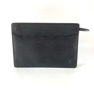 Pre-owned Louis Vuitton Black Leather Clutch Bag ()