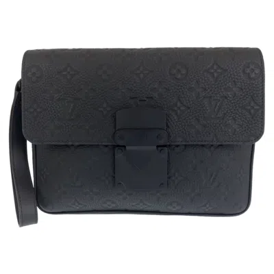 Pre-owned Louis Vuitton Black Leather Clutch Bag ()