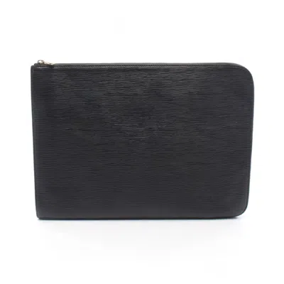 Pre-owned Louis Vuitton Black Leather Clutch Bag ()