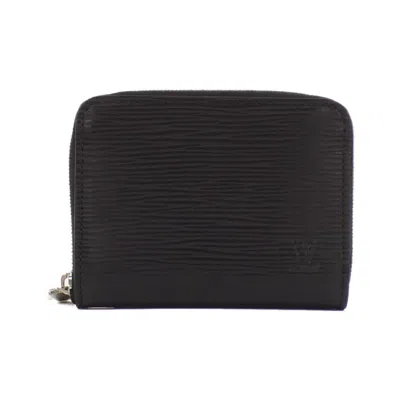 Pre-owned Louis Vuitton Black Leather Coin Purse/coin Case ()