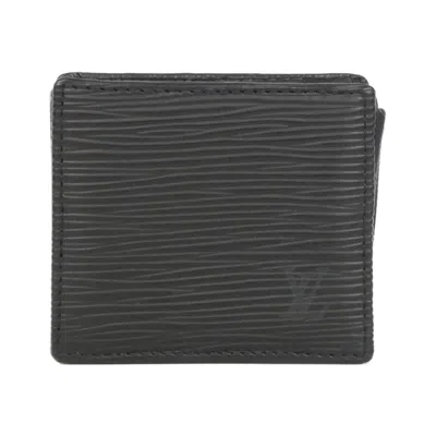Pre-owned Louis Vuitton Black Leather Coin Purse/coin Case ()