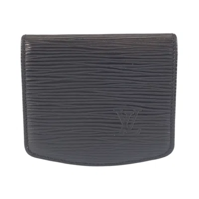 Pre-owned Louis Vuitton Black Leather Coin Purse/coin Case ()