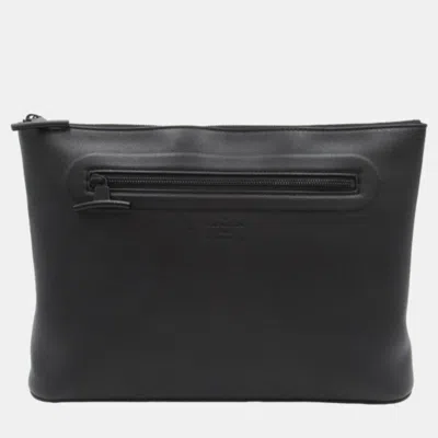 Pre-owned Louis Vuitton Black Leather Dark Infinity Pochette Cosmos Clutch Bag