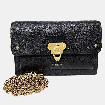 Pre-owned Louis Vuitton Black Leather Empreinte Babin Chain Wallet