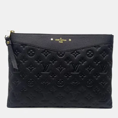 Pre-owned Louis Vuitton Black Leather Empreinte Daily Clutch