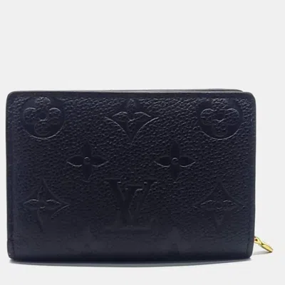 Pre-owned Louis Vuitton Black Leather Empreinte Medium Compact Wallet