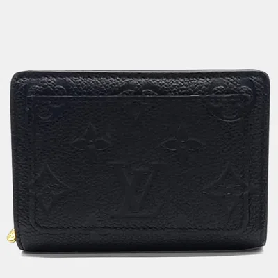 Pre-owned Louis Vuitton Black Leather Empreinte Medium Compact Wallet