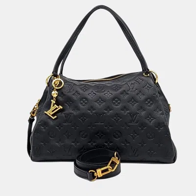 Pre-owned Louis Vuitton Black Leather Empreinte Ponthieu Pm & Facet Keyring