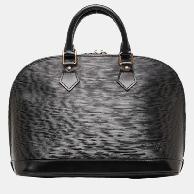 Pre-owned Louis Vuitton Black Leather Epi Alma Pm