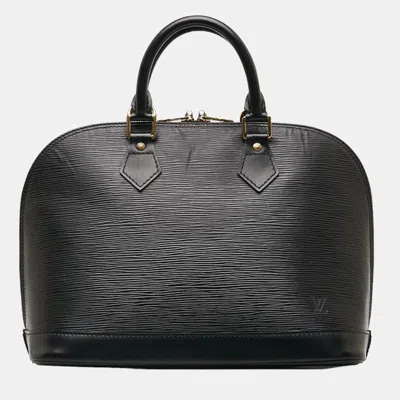 Pre-owned Louis Vuitton Black Leather Epi Alma Pm Satchels