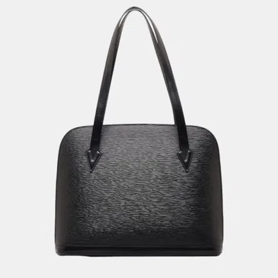 Pre-owned Louis Vuitton Black Leather Epi Lussac Tote