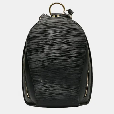 Pre-owned Louis Vuitton Black Leather Epi Mabillon Backpack