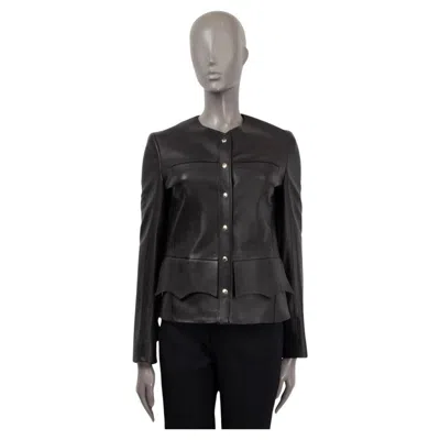 Pre-owned Louis Vuitton Black Leather Four Pocket Jacket 38 S