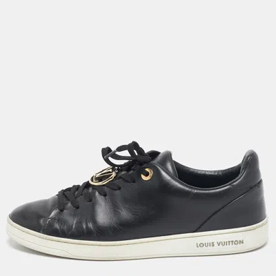 Pre-owned Louis Vuitton Black Leather Frontrow Sneakers Size 38.5